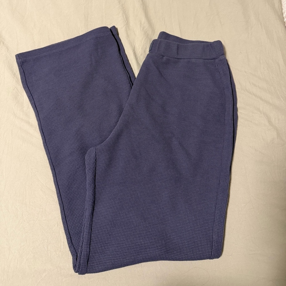 Comfrt Waffle Lounge Pants in Stone Blue - Picture 3 of 5